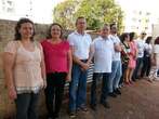 Participao de servidores do NRE Toledo nas atividades da Semana da Ptria, realizadas em frente  Prefeitura Municipal de Toledo.